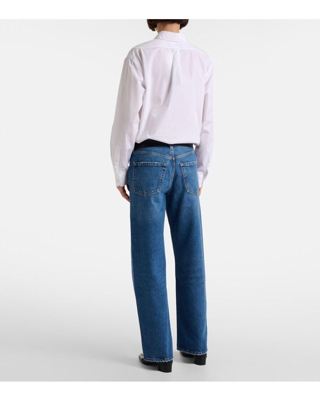 Citizens of Humanity Blue Lindz Low-Rise Wide-Leg Jeans