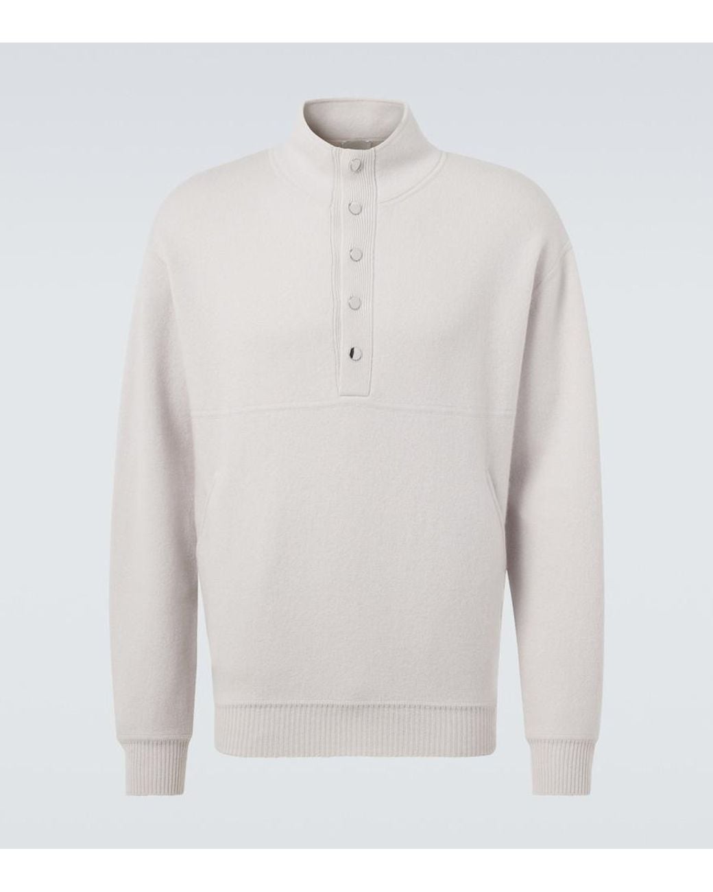 Allude White Wool And Cashmere Turtleneck Sweater for men
