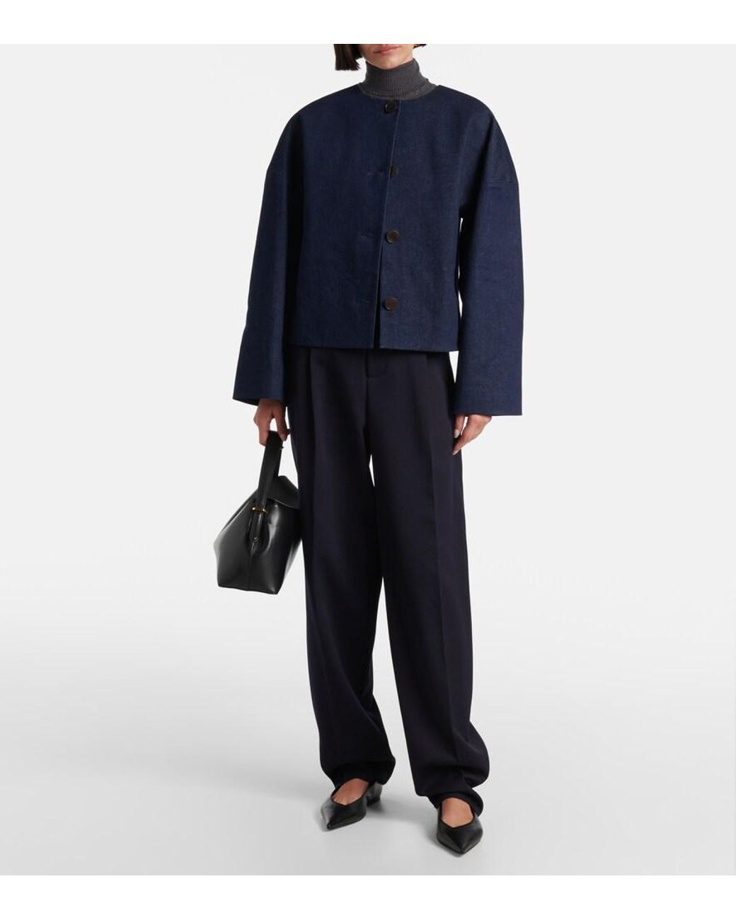 Giacca Cropped Di Jeans Dev di FFORME in Blue