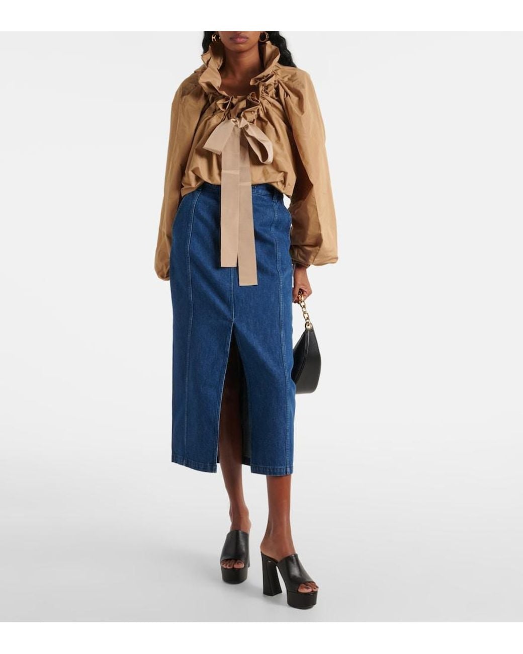 Patou Blue Denim Maxi Skirt