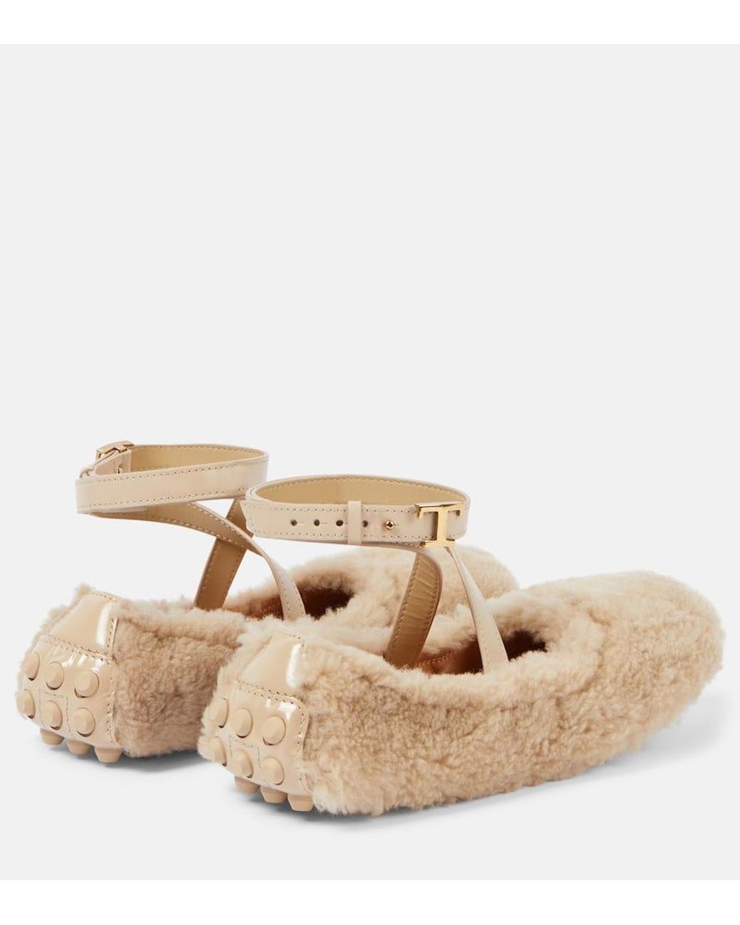 【関税&送料込】Tod'S Ivory Leather Bubble Ballerinas Tod's Ivory Leather Bubble Ballerinas In White | ModeSens