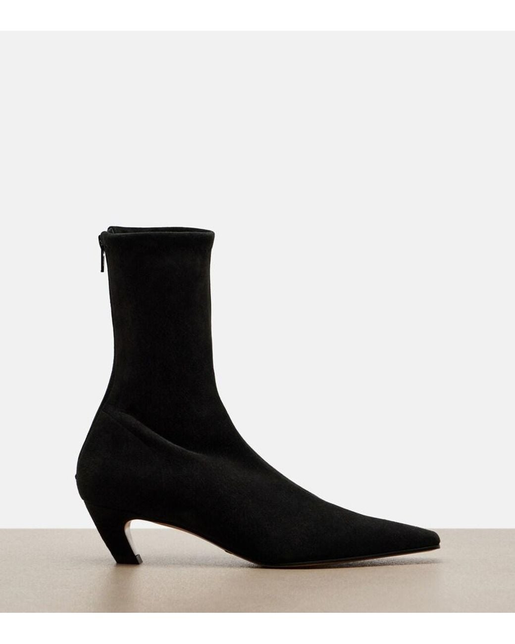 Khaite Black Arizona Suede Ankle Boots
