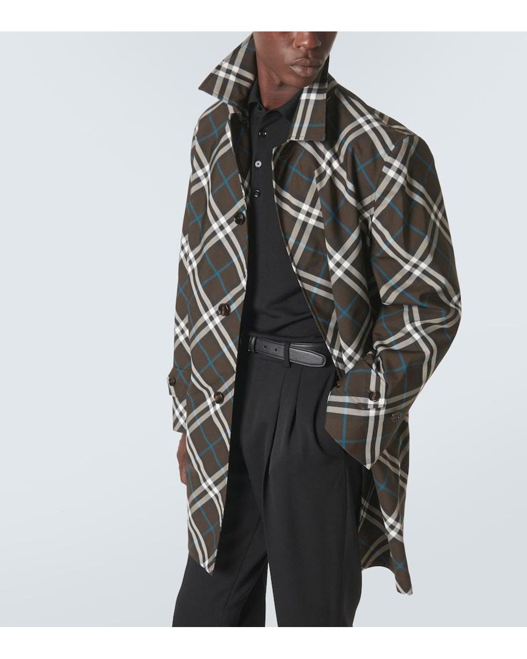Burberry Black Check Raincoat for men