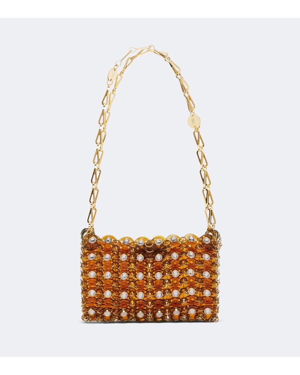 Rabanne White 1969 Nano Embellished Shoulder Bag