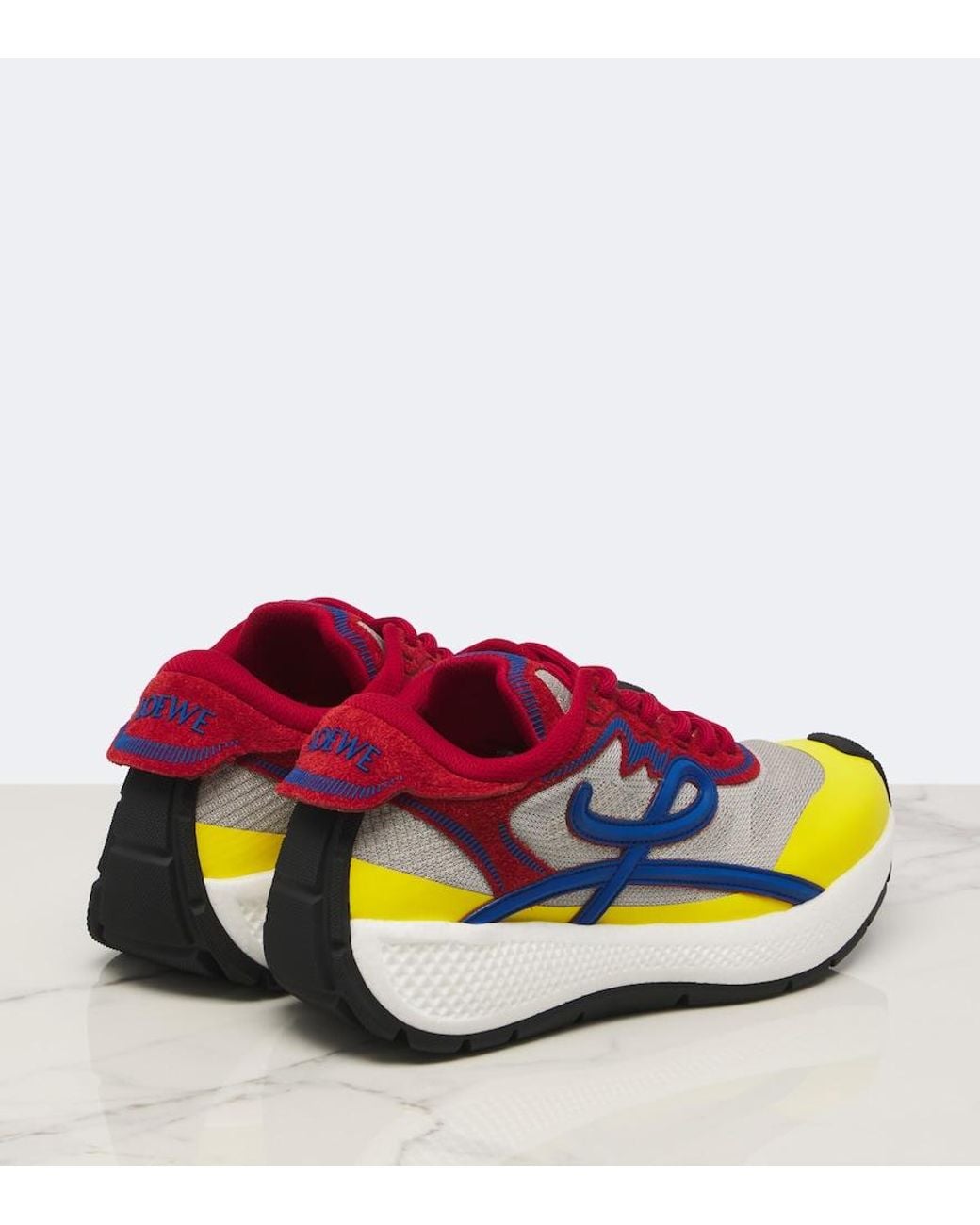 Loewe Multicolor Pogo Colorbocked Mesh-Trimmed Sneakers