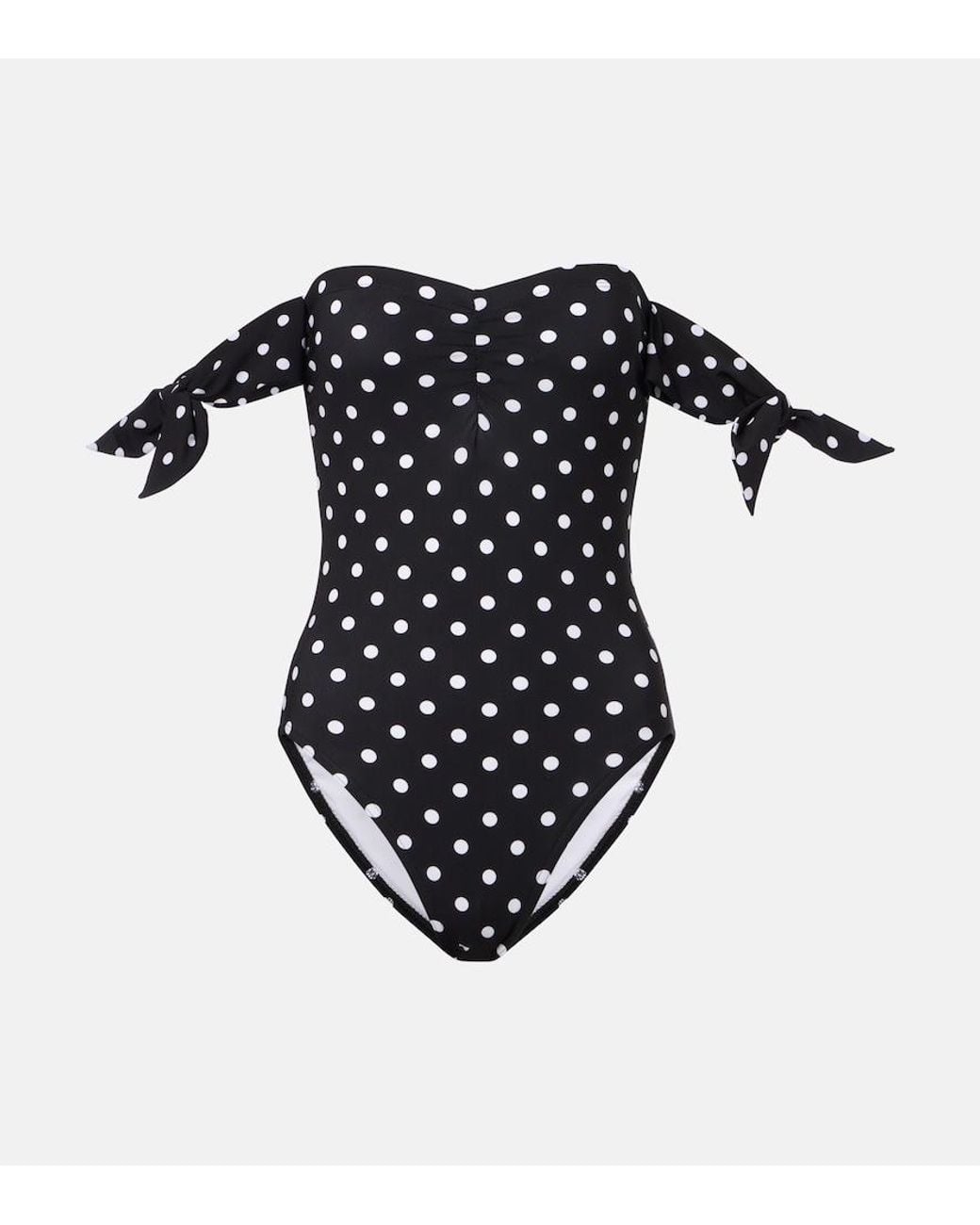 Karla Colletto Black Polka-Dot Swimsuit