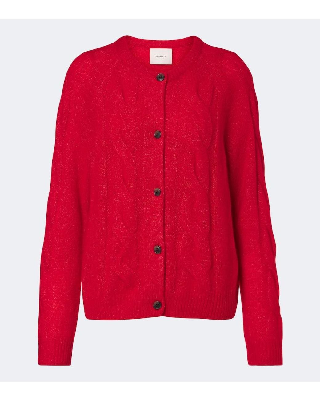 Lisa Yang Red Gwyneth Cashmere And Silk Cardigan