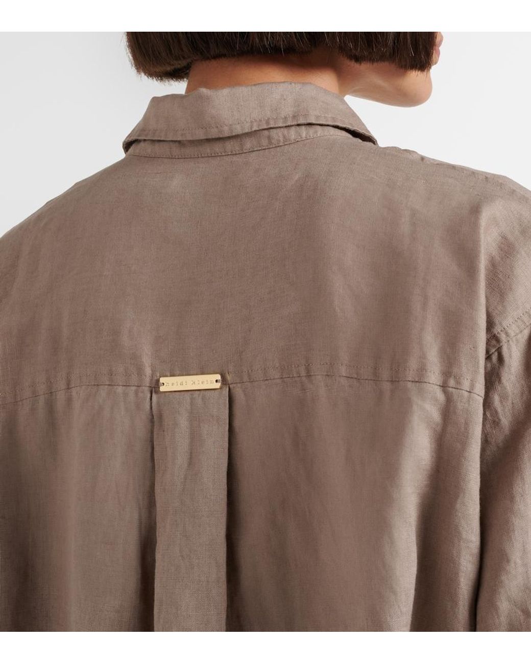 Heidi Klein Brown Zakynthos Linen Shirt