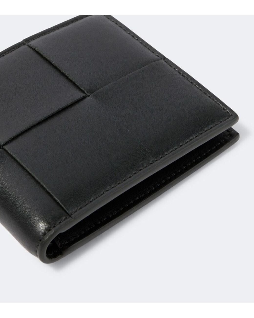 Bottega Veneta Black Intreccio Leather Wallet for men
