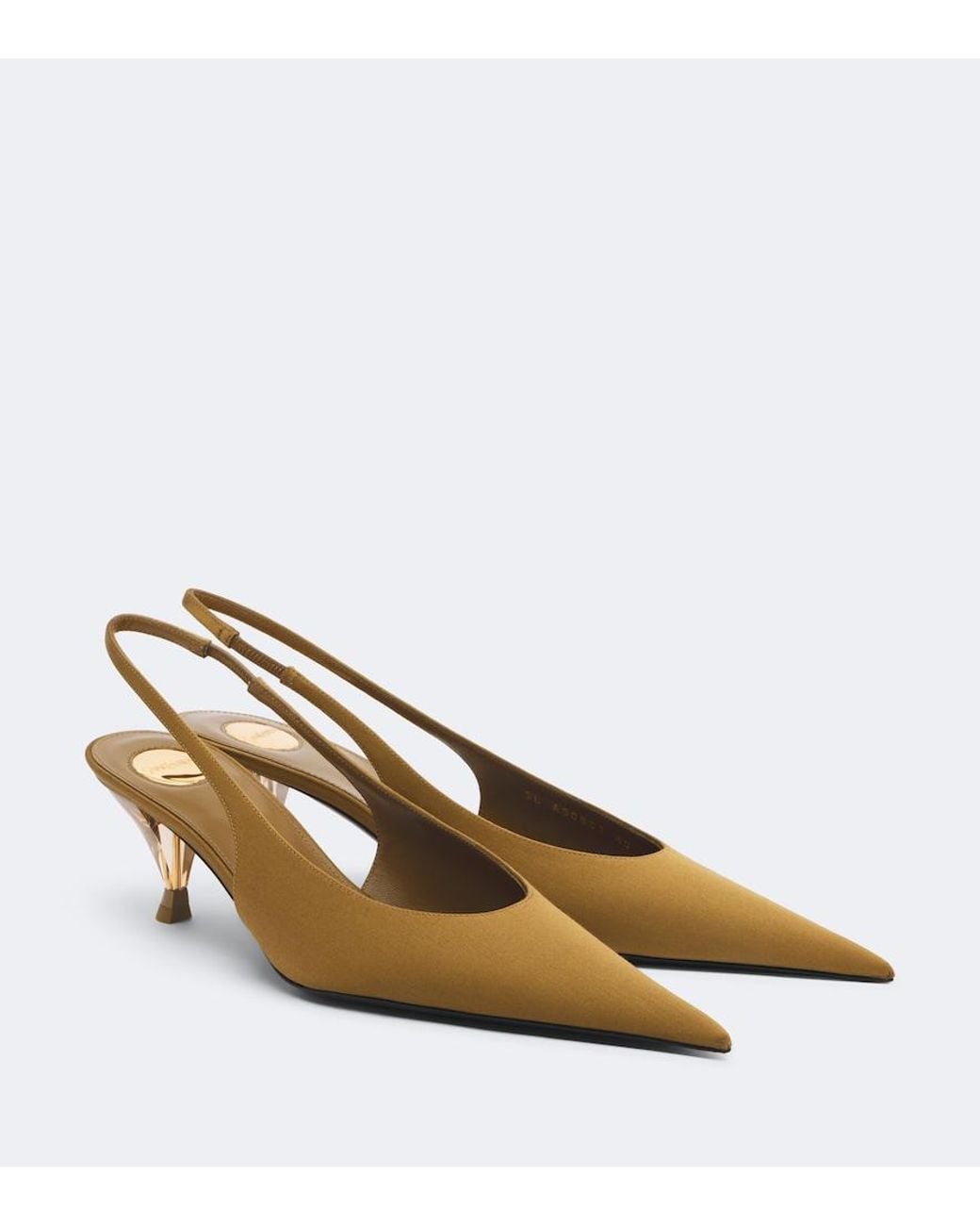 Saint Laurent Metallic Fanny Satin Slingback Pumps