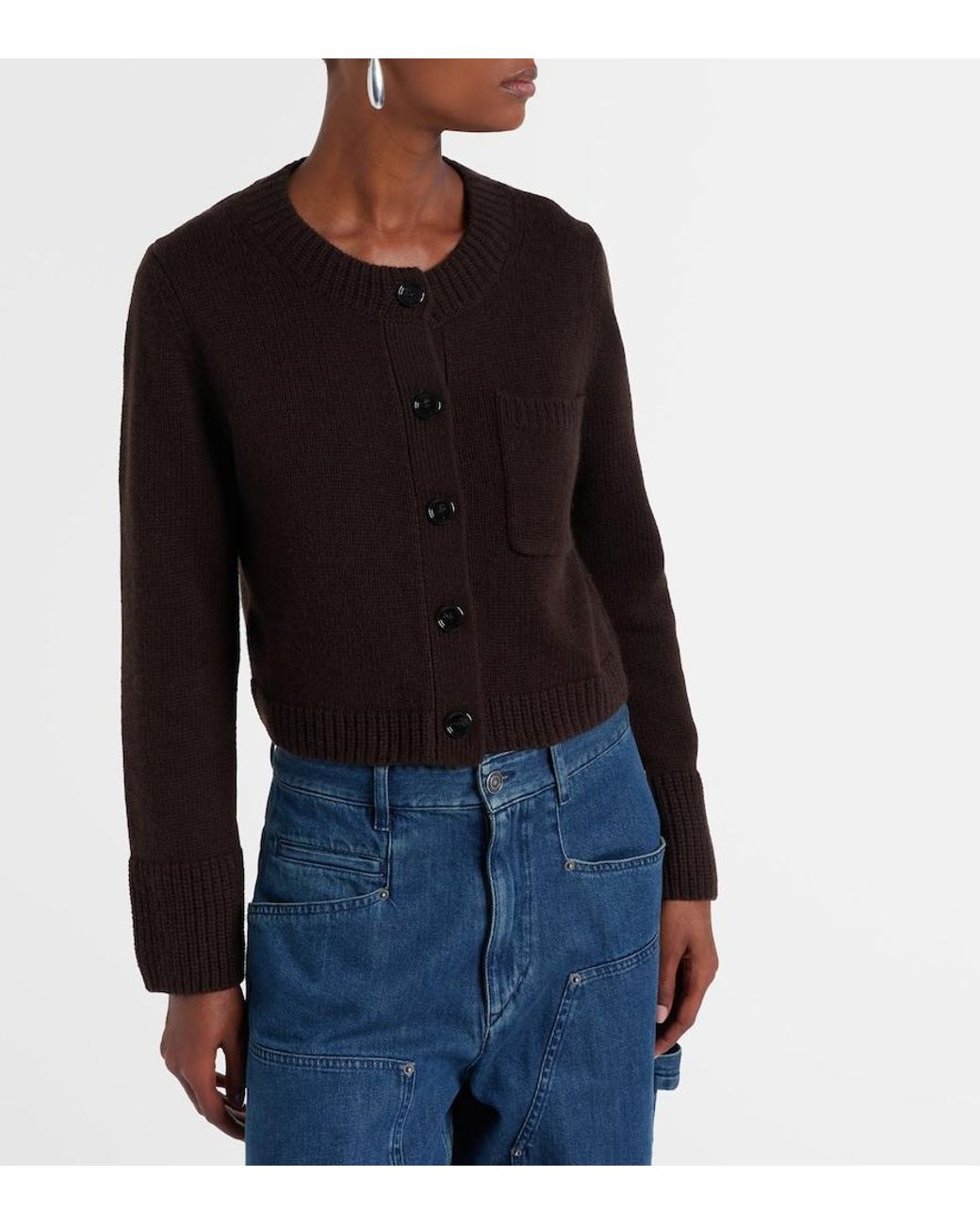 Jardin Des Orangers Brown Wool And Cashmere Cardigan