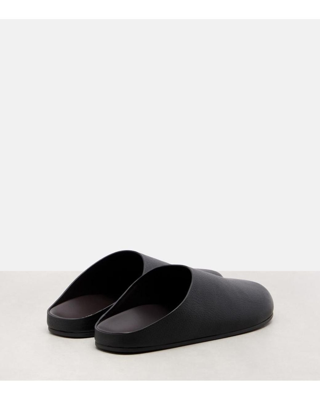 The Row Gray Hudson Leather Mules