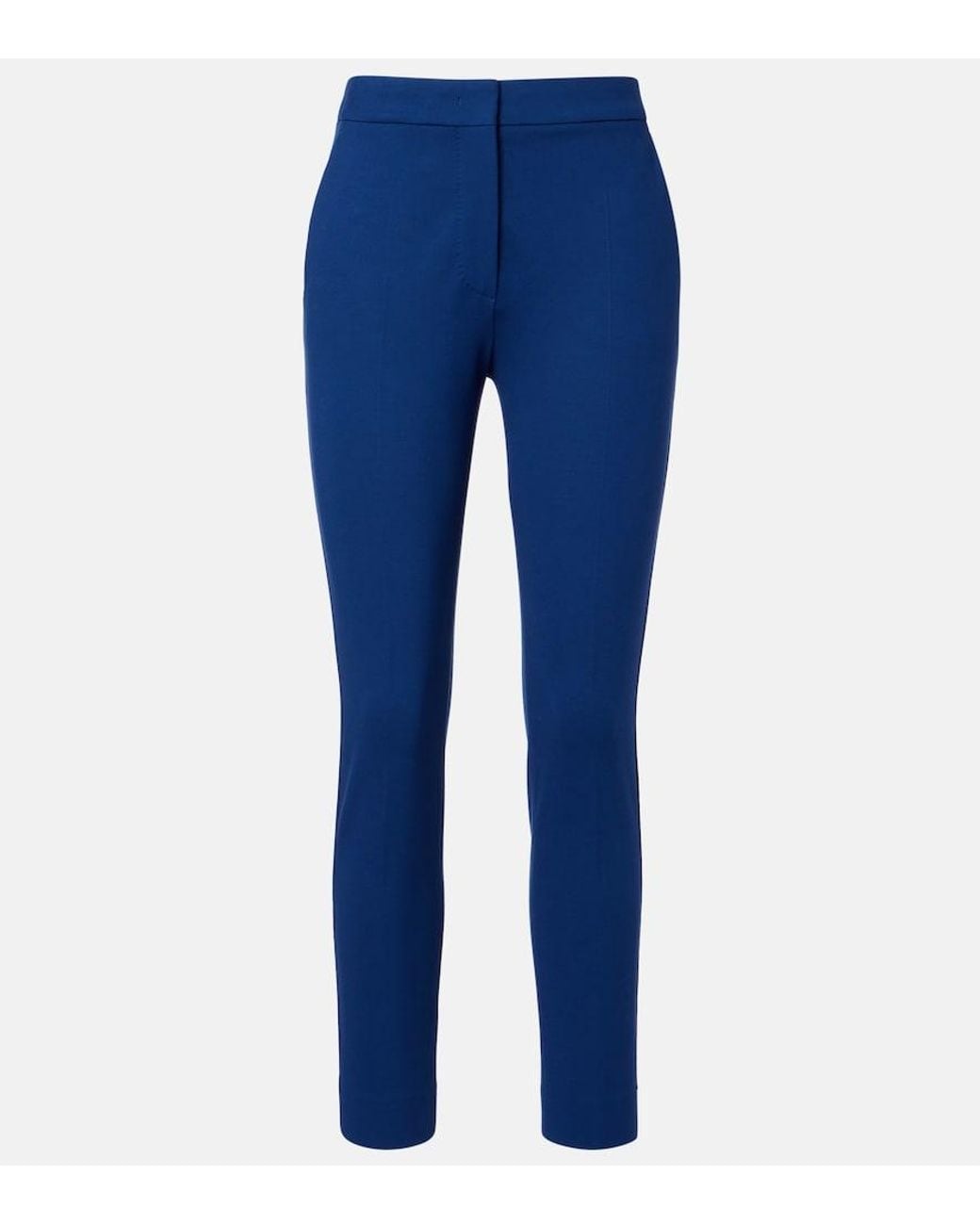 Max Mara Blue Pegno Jersey Cropped Slim Pants