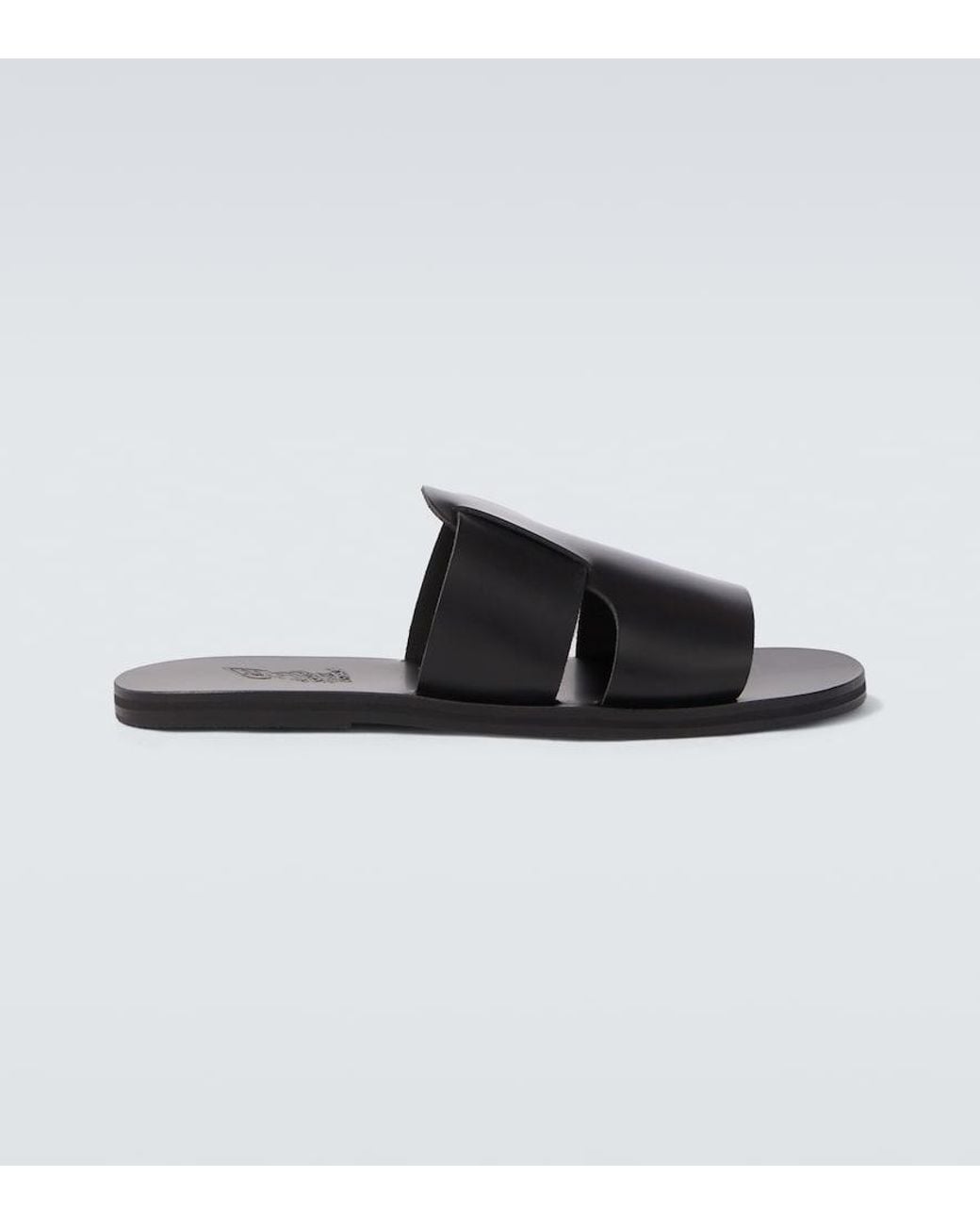 Ancient Greek Sandals Black Miltiadis Leather Sandals for men