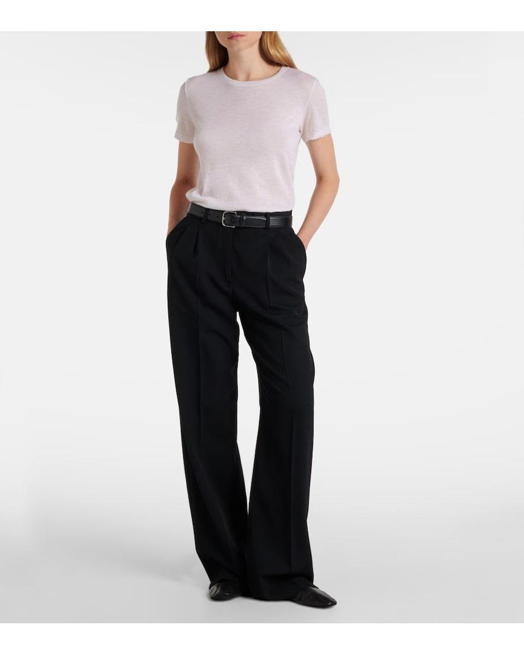 The Row White Wesler Cashmere Top