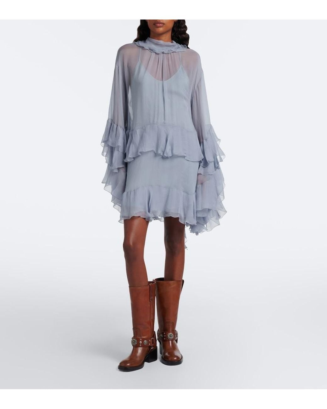 Chloé Brown Dakota Studded Leather Knee-High Boots