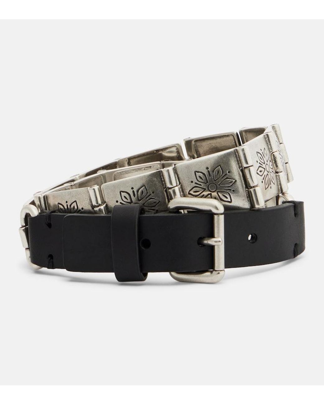 Etro Black Leather-Trimmed Belt