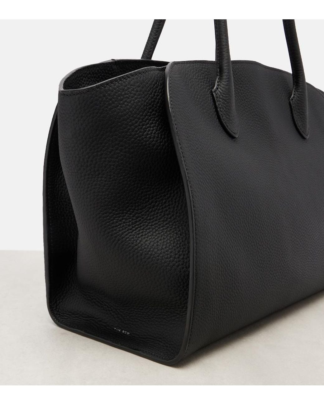 The Row Black Marlo 14 Leather Tote Bag
