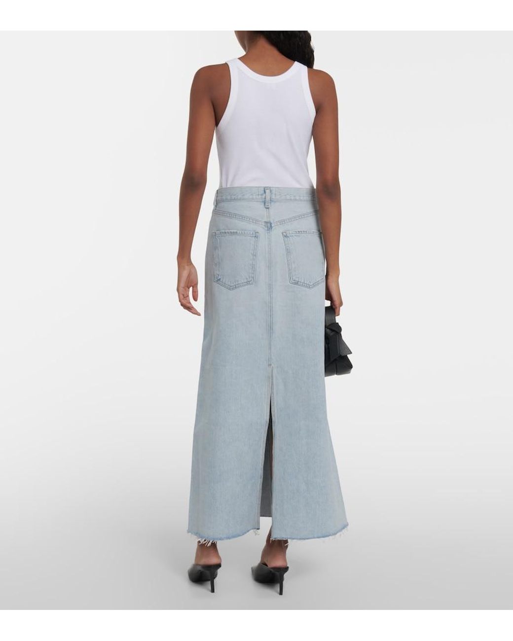 Agolde Blue Hilla Denim Maxi Skirt