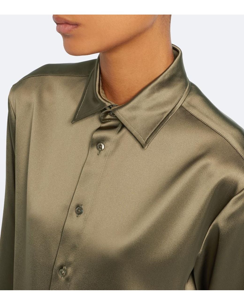 Ralph Lauren Green Adrien Satin Shirt