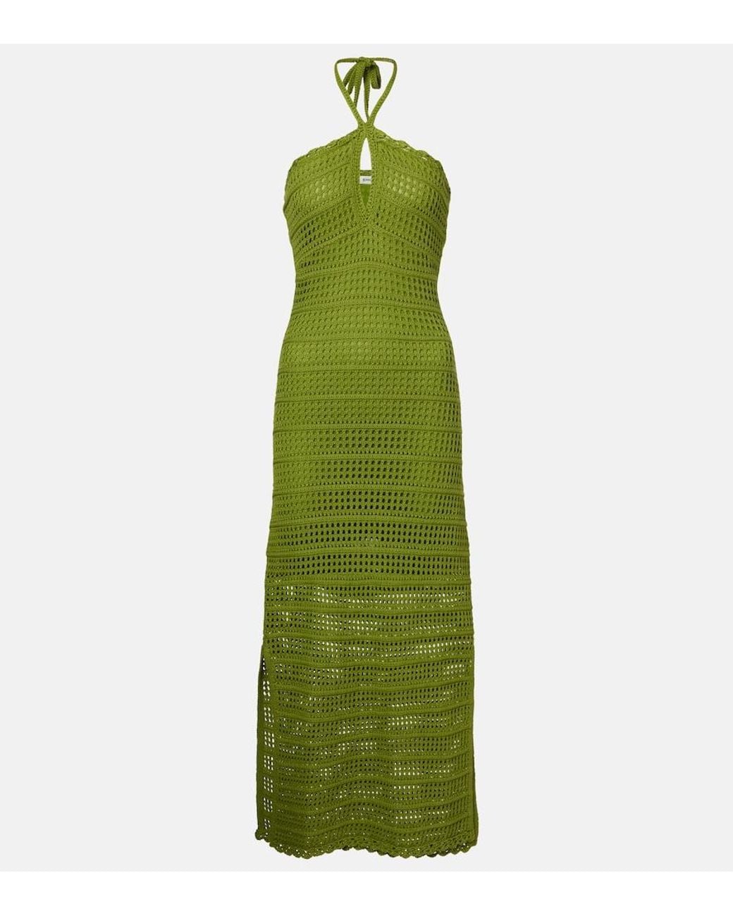 Jonathan Simkhai Green Koah Cotton-Blend Midi Dress