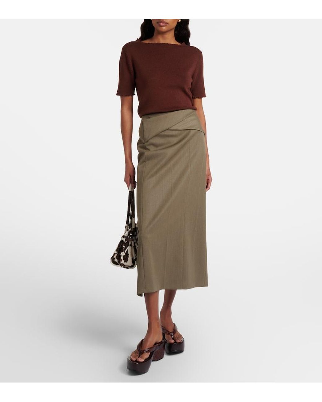 Jardin Des Orangers Brown Cotton, Silk, And Cashmere Sweater