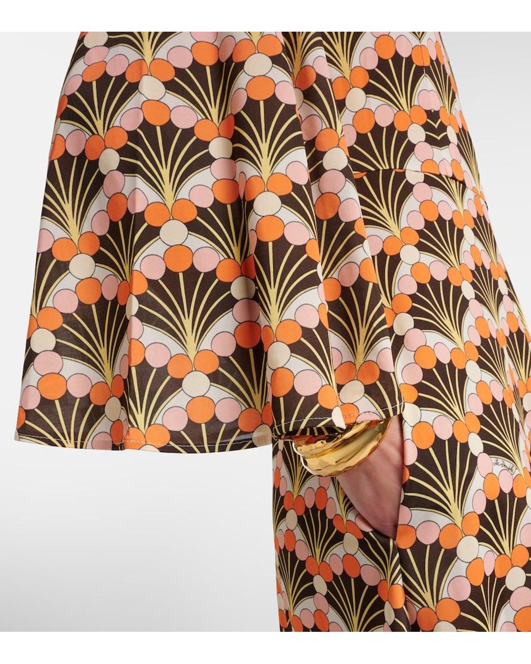 LaDoubleJ Natural Sorella Printed Midi Dress