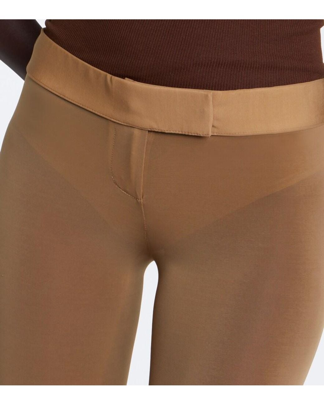Magda Butrym Brown Semi-Sheer Capri Pants