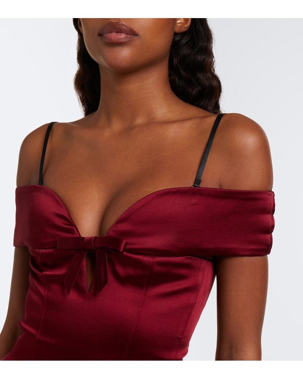 ShuShu/Tong Red Off-Shoulder Cotton-Blend Minidress