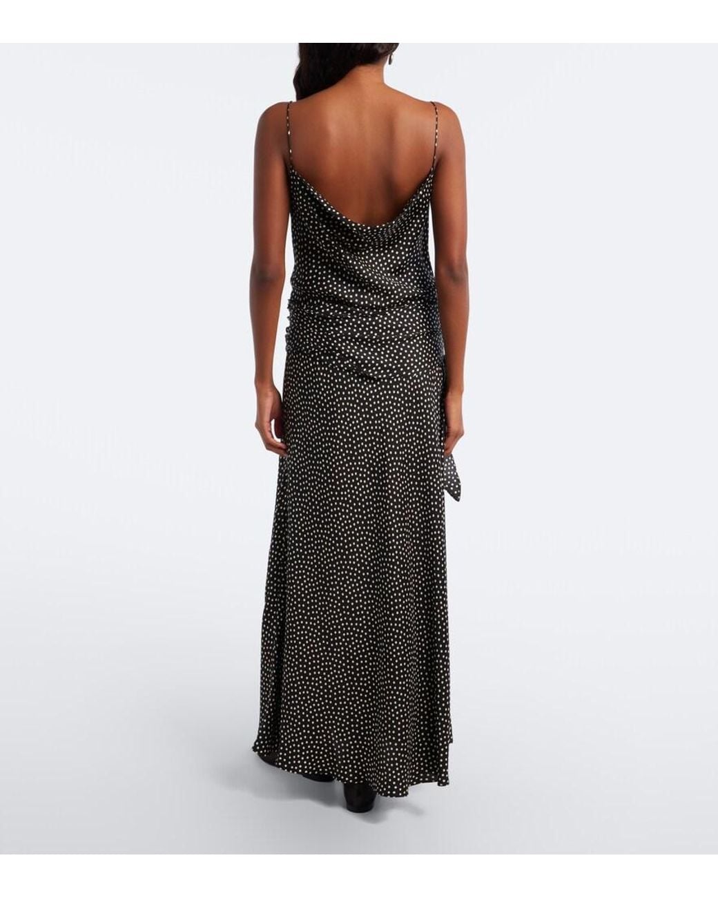 Doen Black Silvanie Silk-Blend Twill Midi Dress