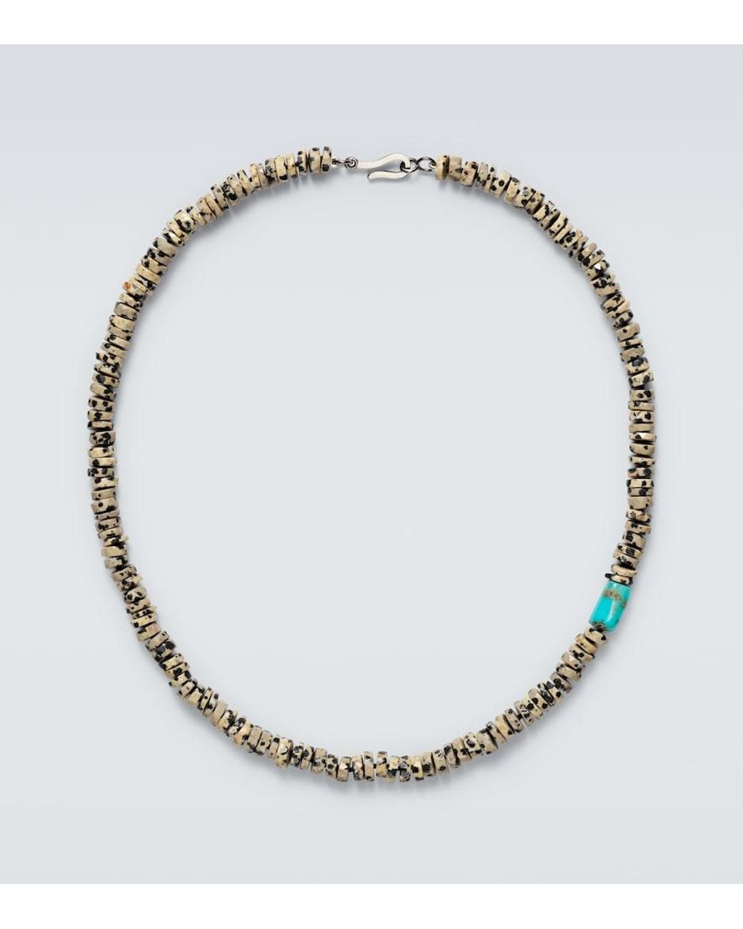 Ileana Makri Metallic 9Kt Beaded Necklace With Quartzes And Turquoises for men