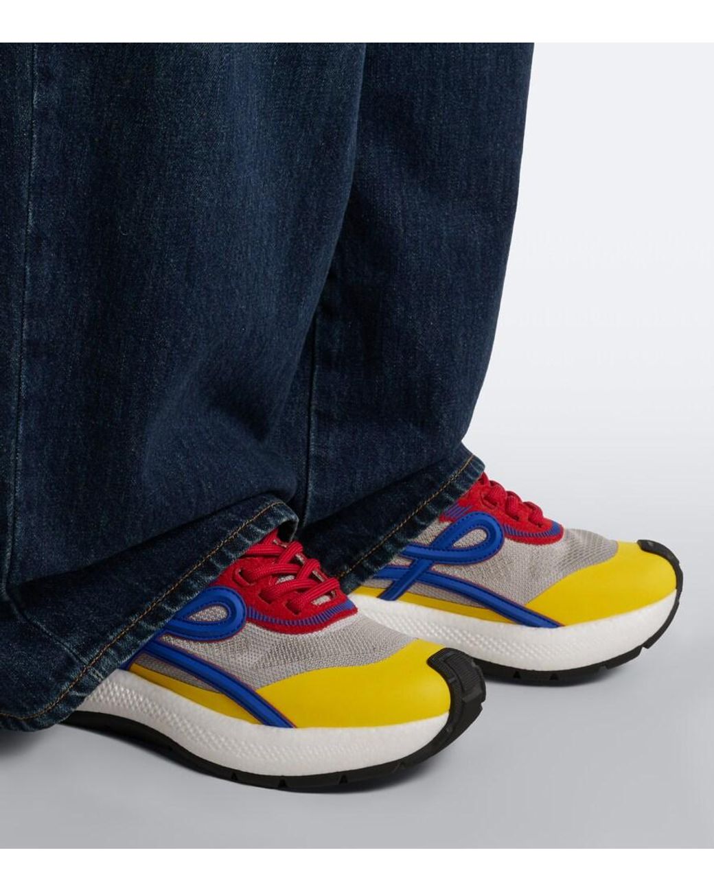 Loewe Multicolor Pogo Colorbocked Mesh-Trimmed Sneakers