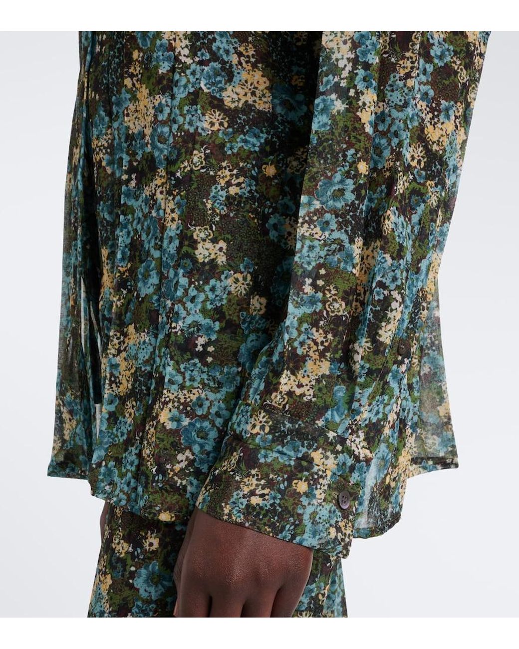 Dries Van Noten Green Floral Shirt
