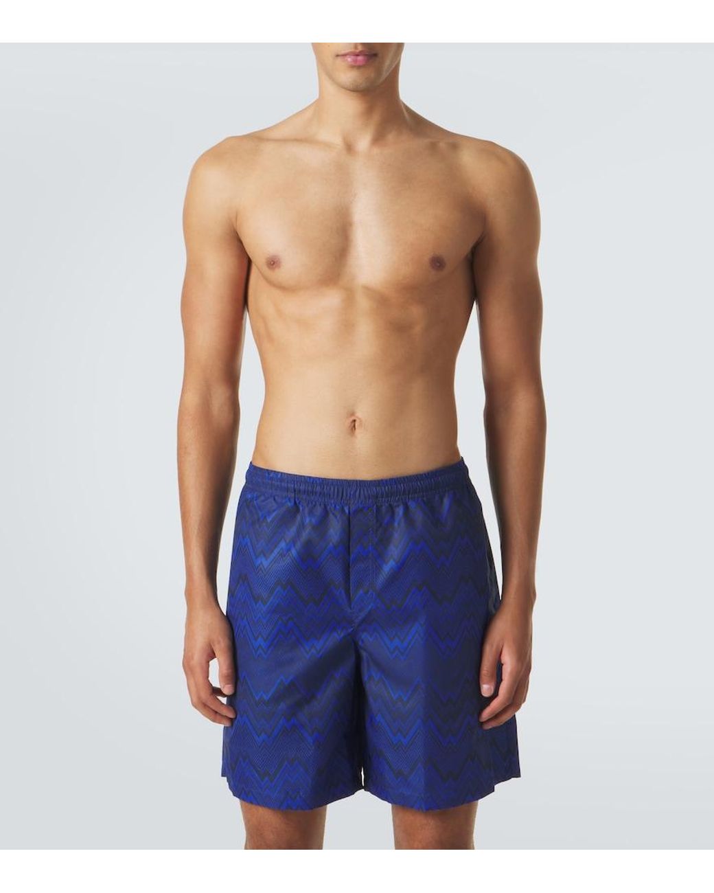 Missoni Blue Zigzag Swim Trunks for men