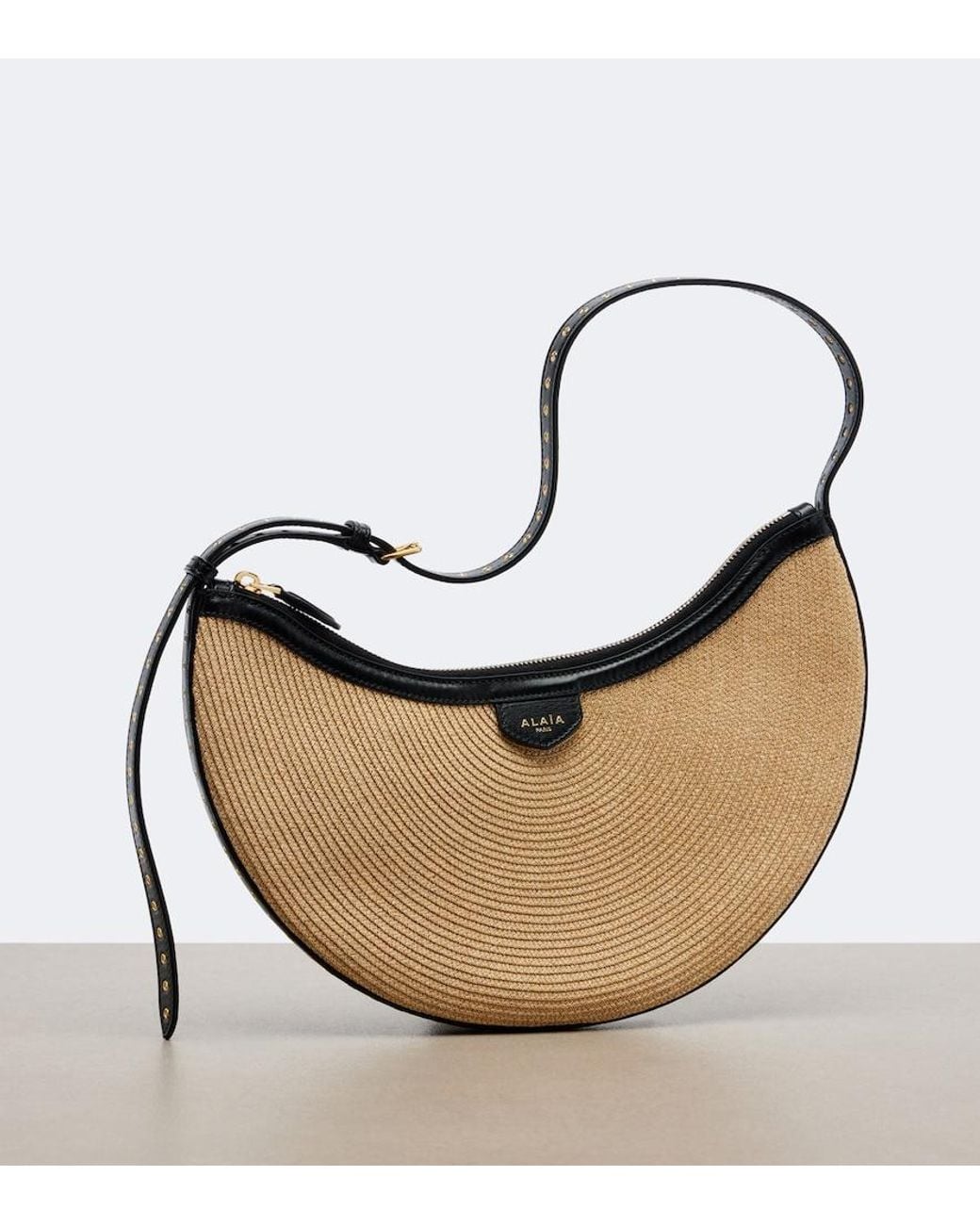 Alaïa Natural One Piece Demi Lune Small Shoulder Bag