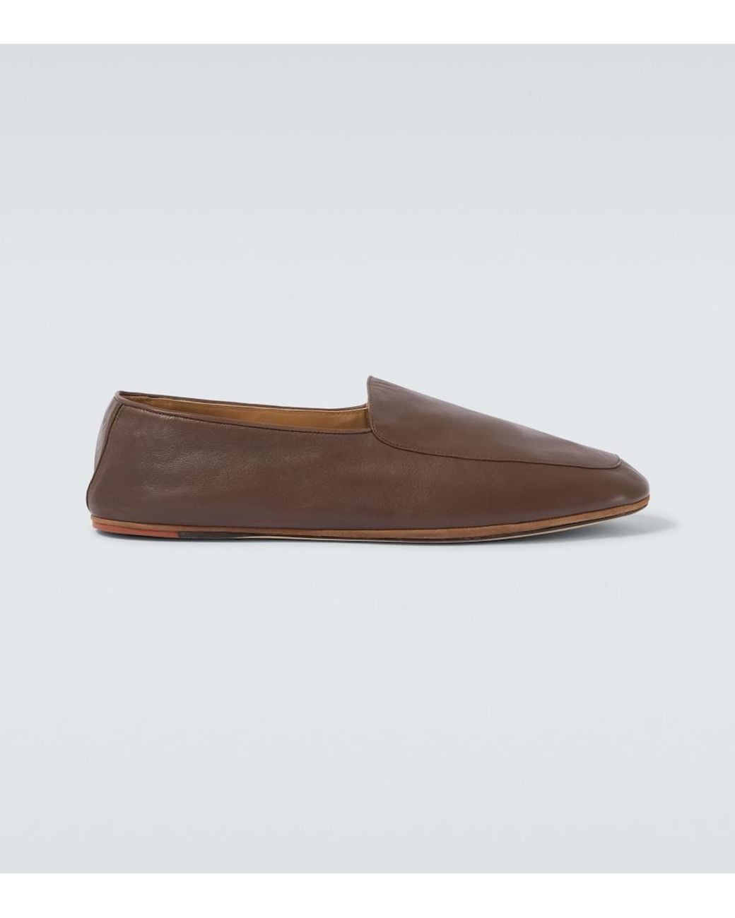 Loro Piana Brown Anton Walk Leather Loafers for men