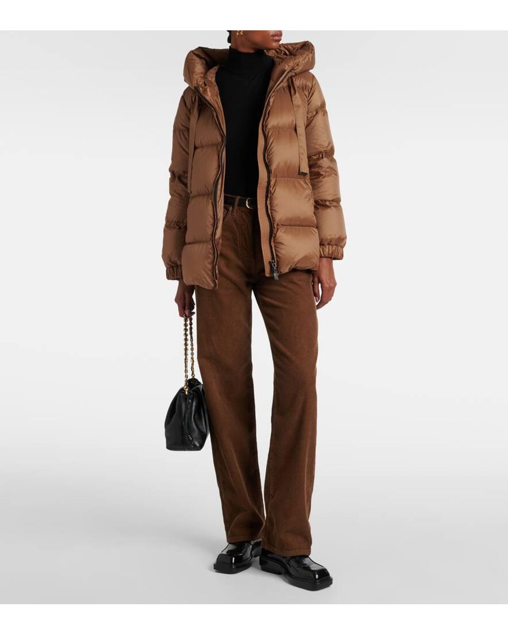 Max Mara SEIA ダウンジャケット ブラウン フード付き マックスマーラ