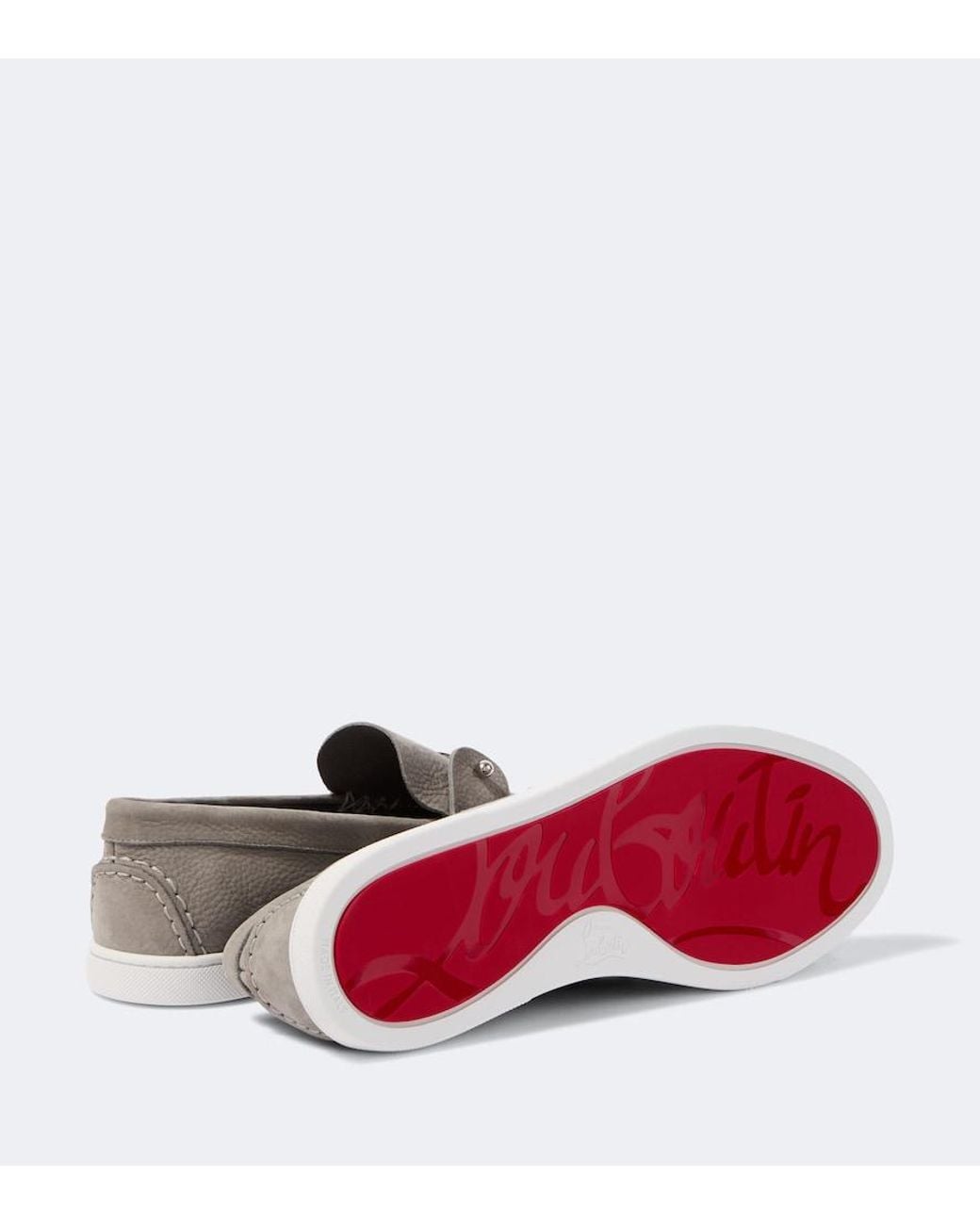 Christian Louboutin White Chambeliboat Leather Slip-On Shoes for men