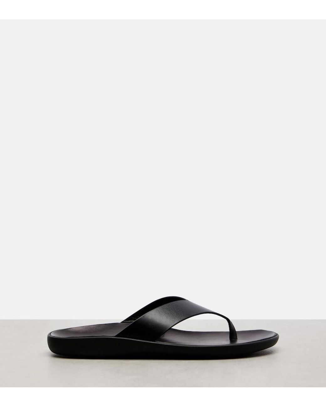 The Row Brown Leger Leather Thong Sandals