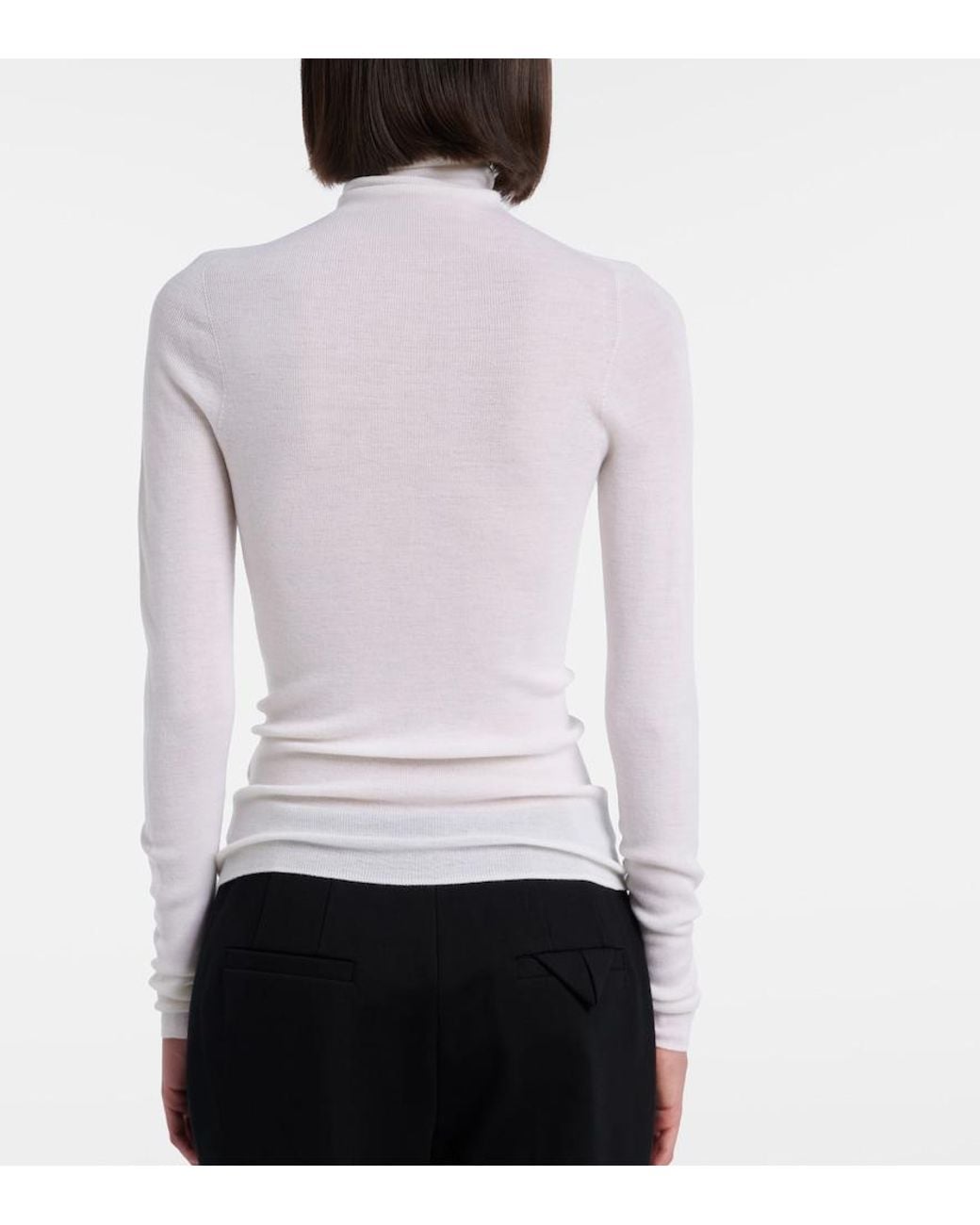 Dorothee Schumacher White Virgin Wool Turtleneck Sweater