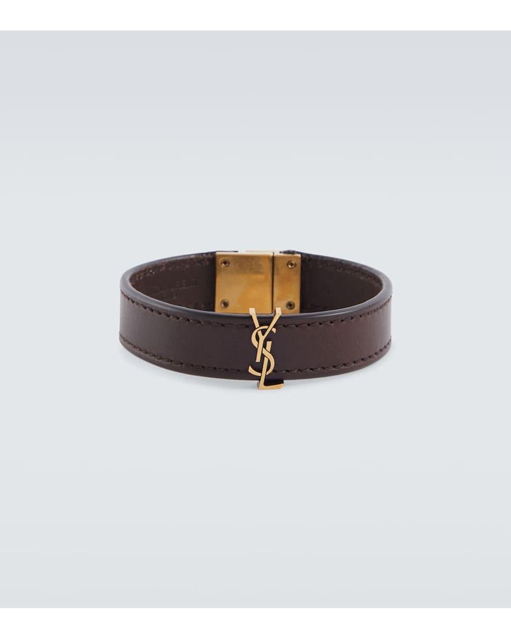 Saint Laurent Leather Bracelet in Black | LN-CC®