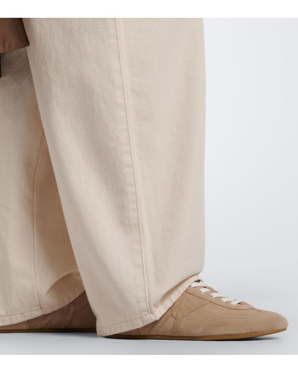 Veronica Beard Natural Riviera Suede Sneakers