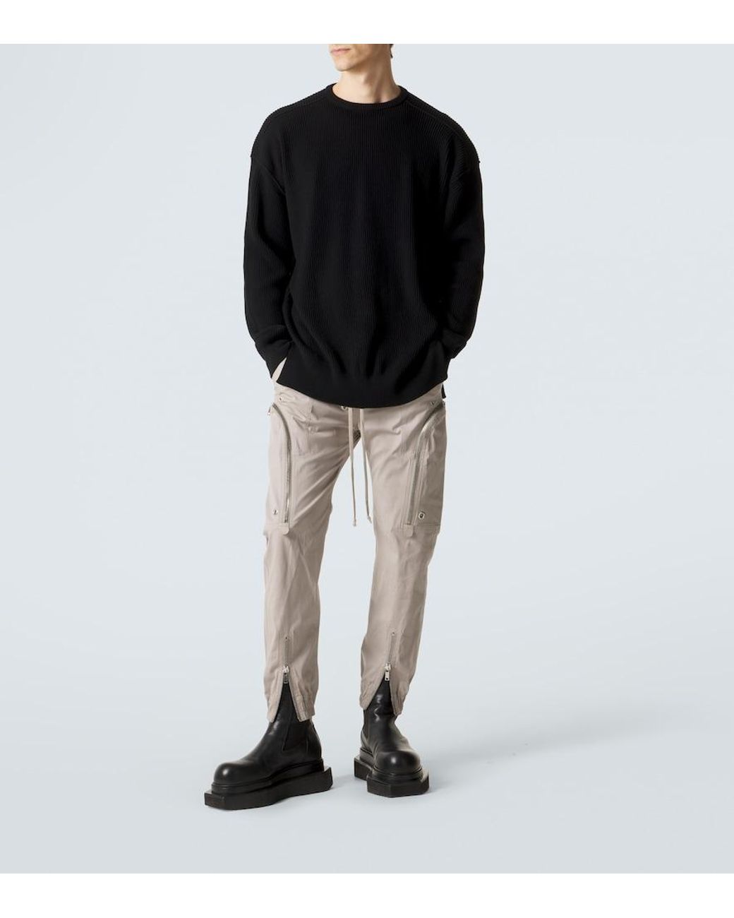Pullover Jumbo Ls di Rick Owens in Black da Uomo