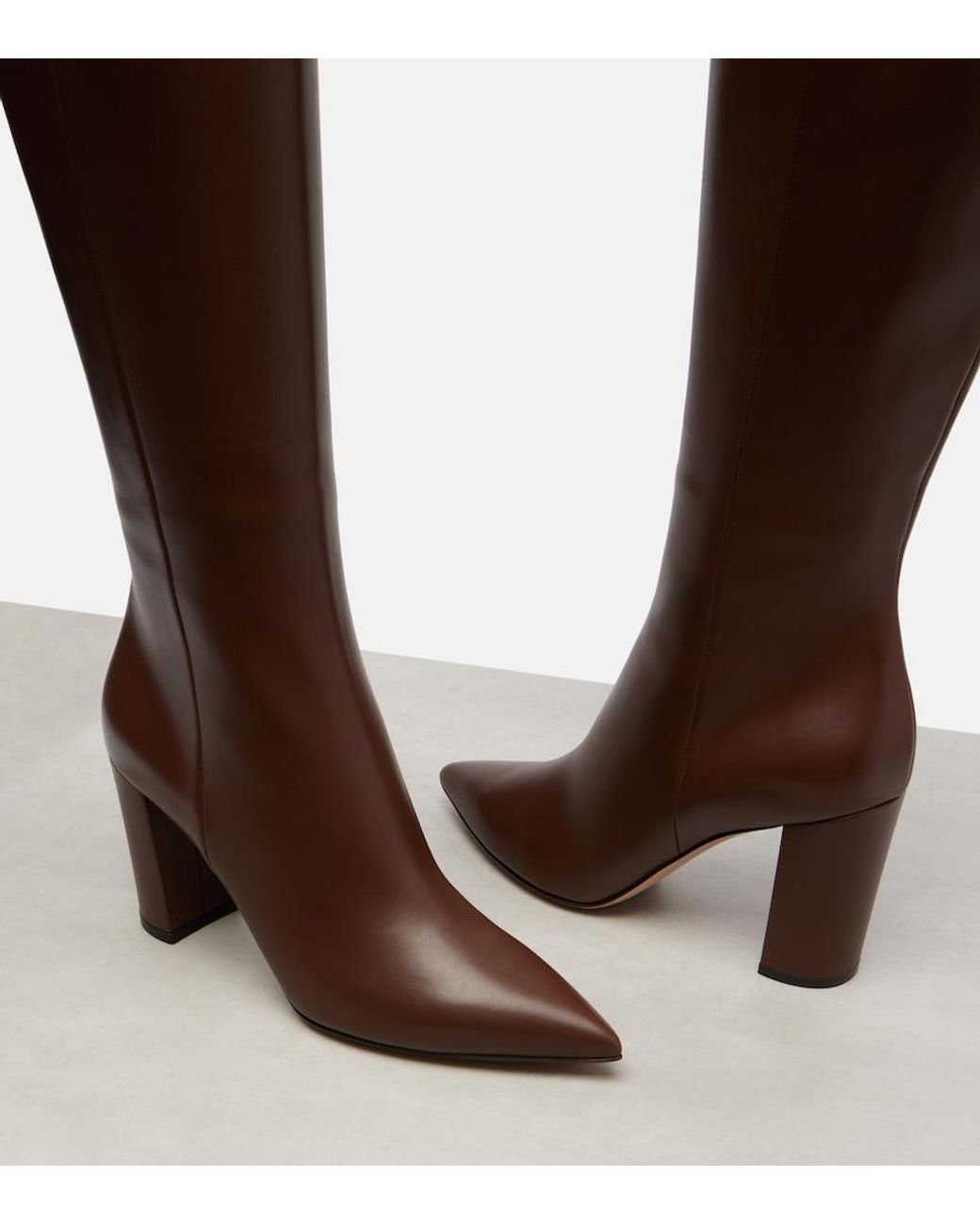 Gianvito Rossi Brown Lyell 85 Leather Boots