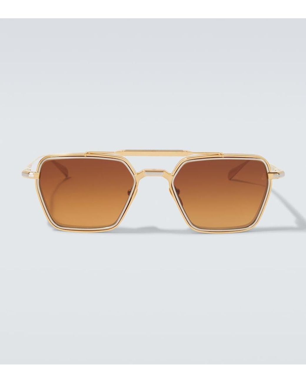 Jacques Marie Mage Brown Commodore Square Sunglasses for men