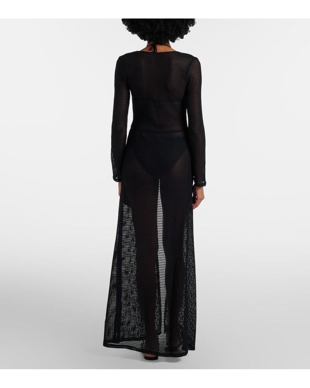 Montce Black Crochet Beach Cover-Up