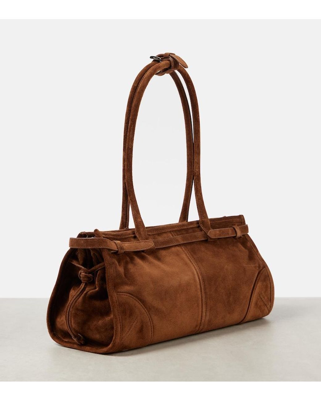 Prada Brown Bonnie Medium Suede Shoulder Bag