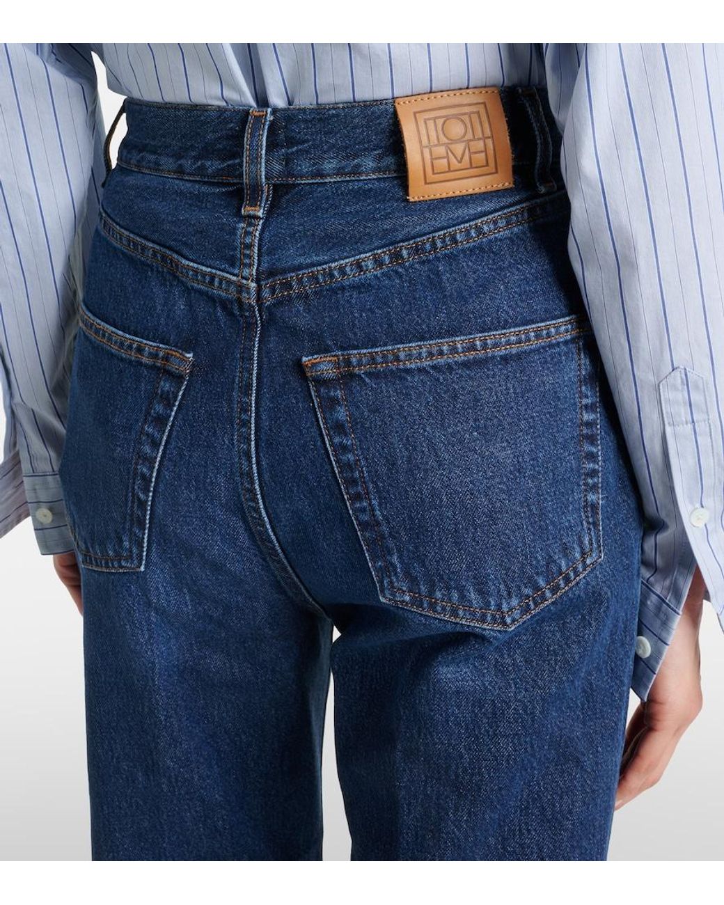 Totême  Blue High-rise Tapered Jeans