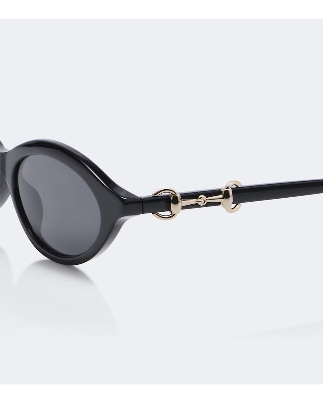 Gucci Black Horsebit Round Sunglasses