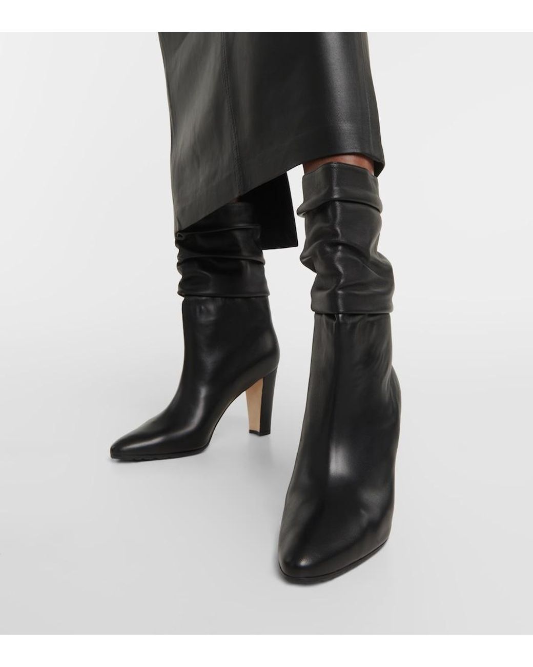 Manolo Blahnik Black Calasso Leather Ankle Boots